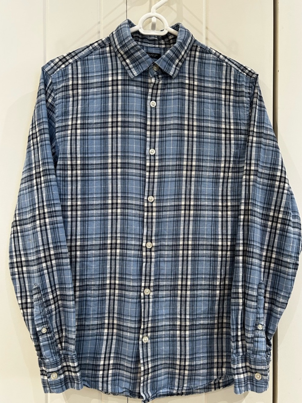 Gap linen-blend plaid shirt